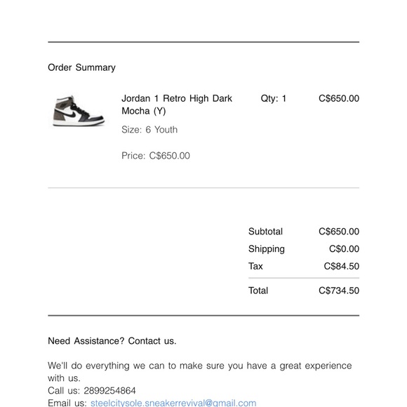 Jordan 1s (retro high) in dark mocha size 6Y/W8 - Picture 5 of 5